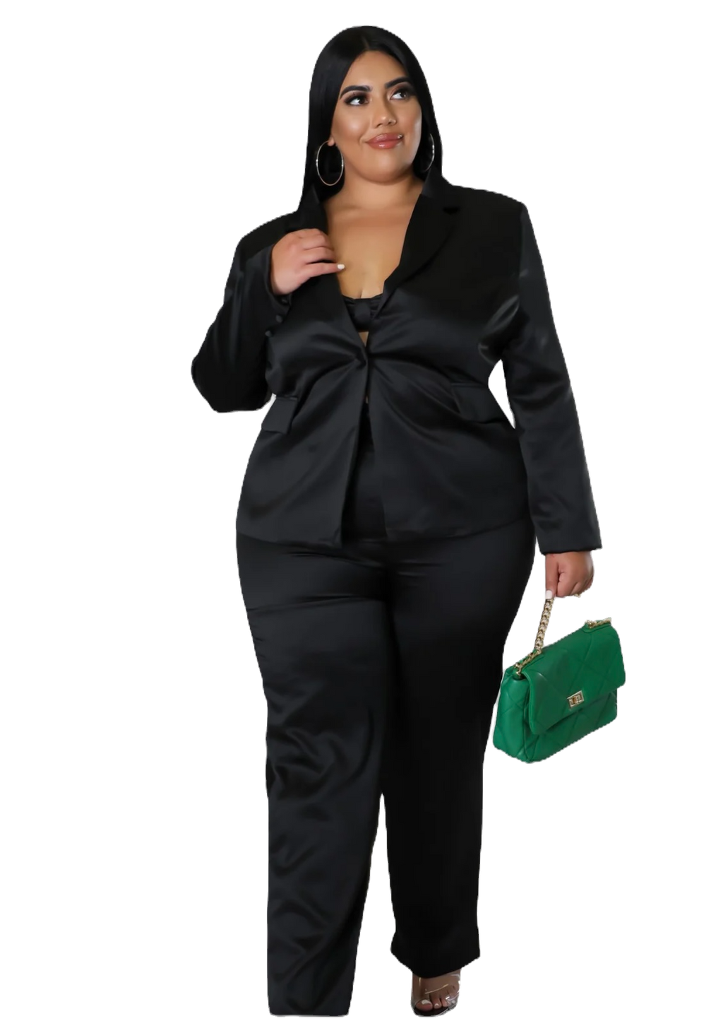 BOSS LADY 2 PC CURVY SET BLACK image 1