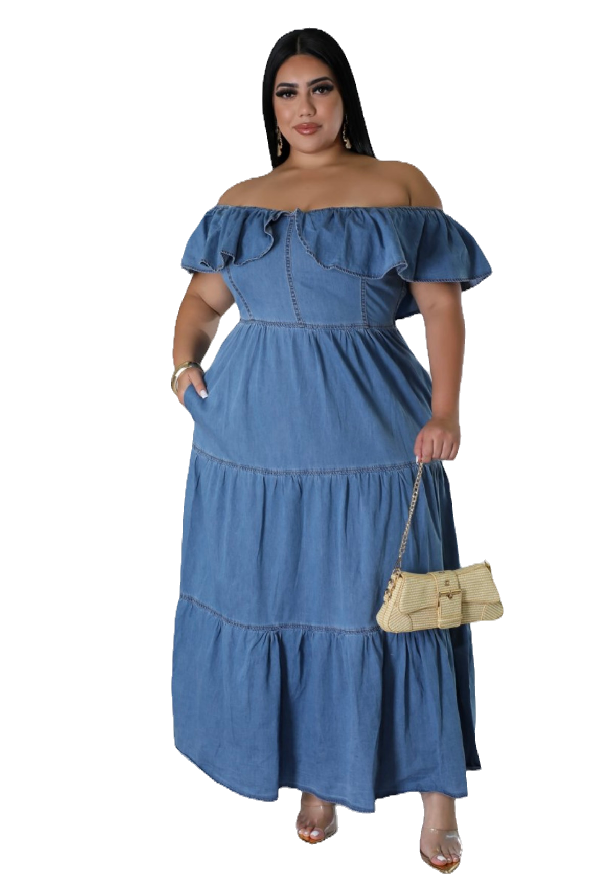 ANGEL CURVY JEAN DRESS image 0