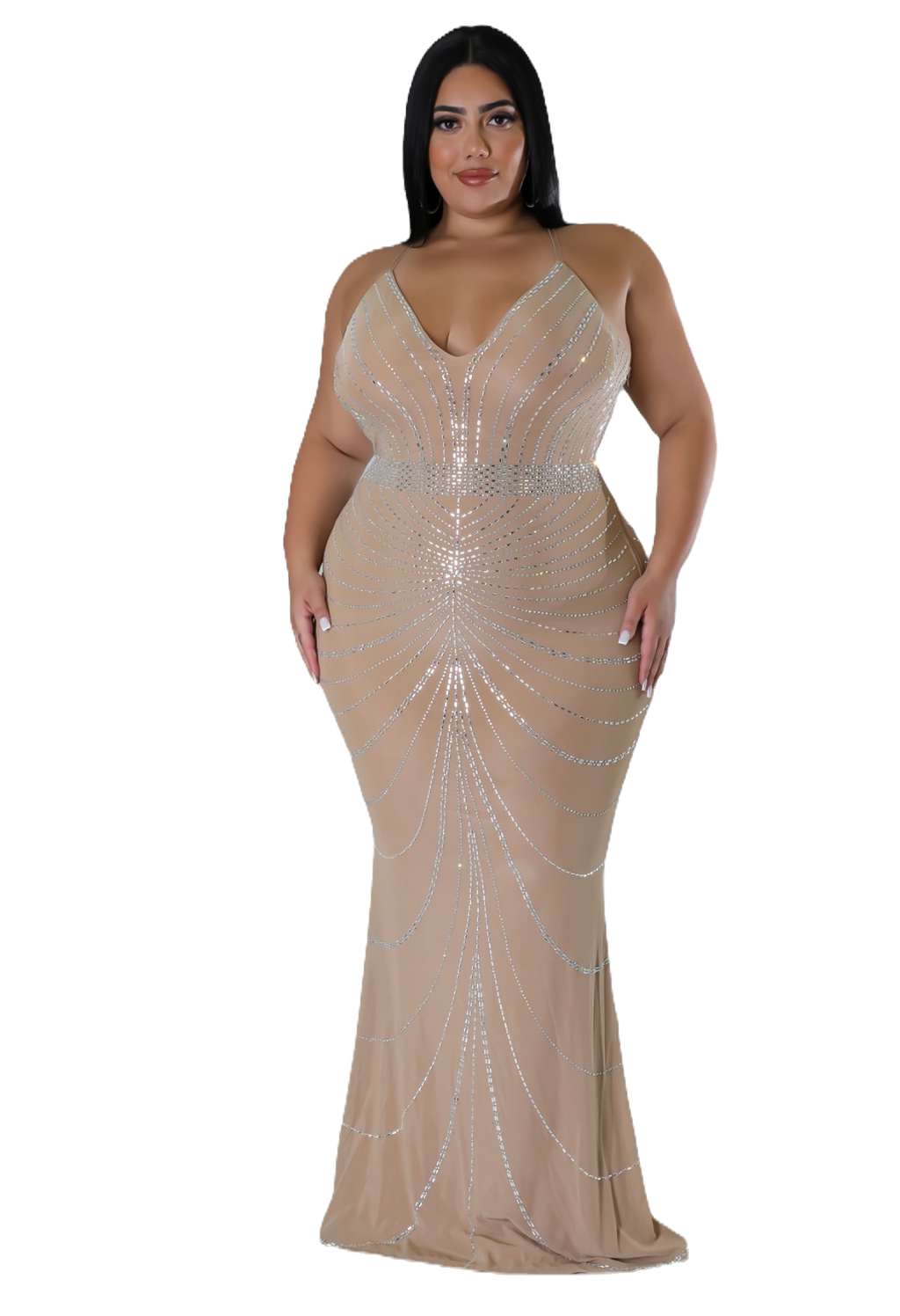 LONI RHINESTONE CURVY DRESS image 1