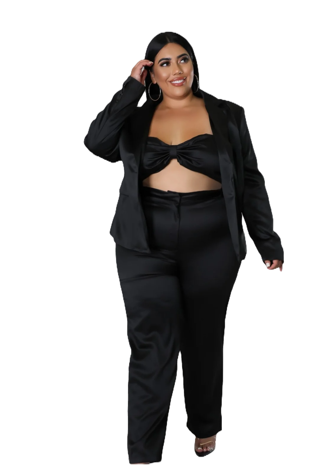 BOSS LADY 2 PC CURVY SET BLACK image 0