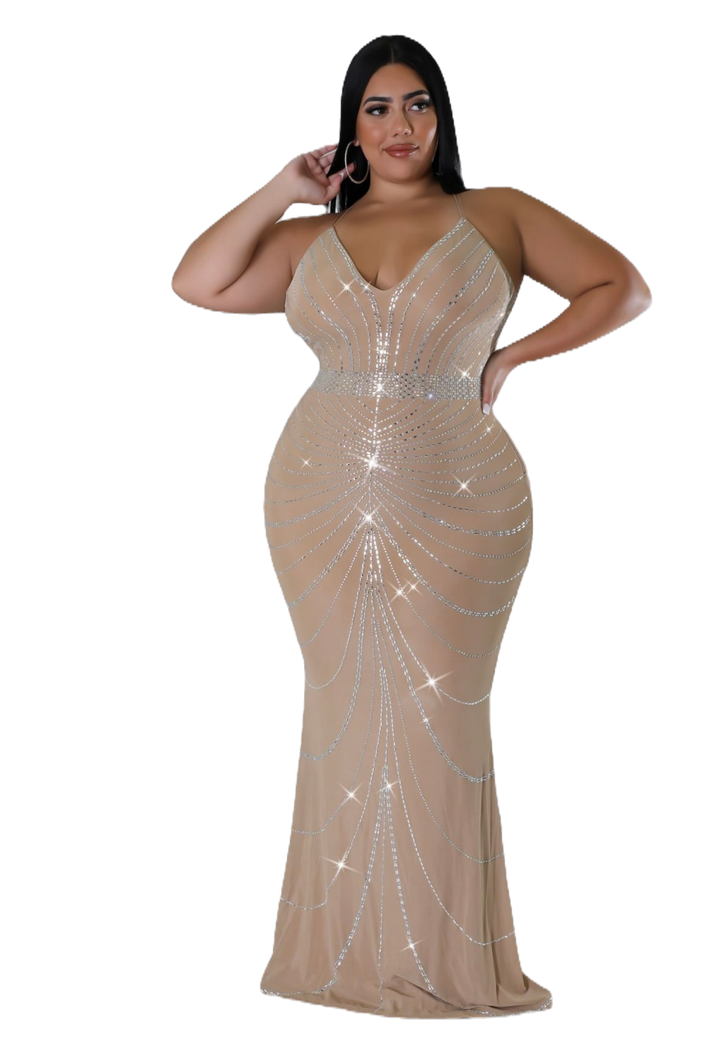 LONI RHINESTONE CURVY DRESS image 0